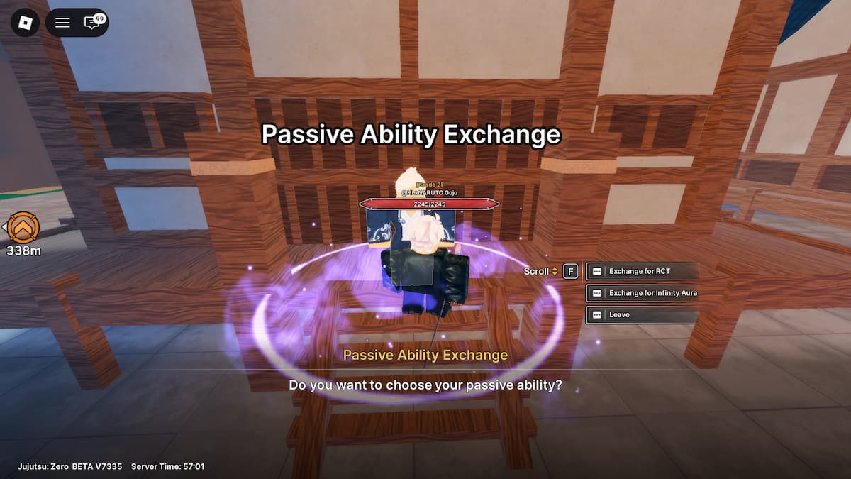 image du PNJ d'échange de capacités passives dans Jujutsu Zero