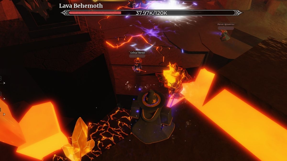 Boss de Behemoth de lave dans Wizard Alchemy