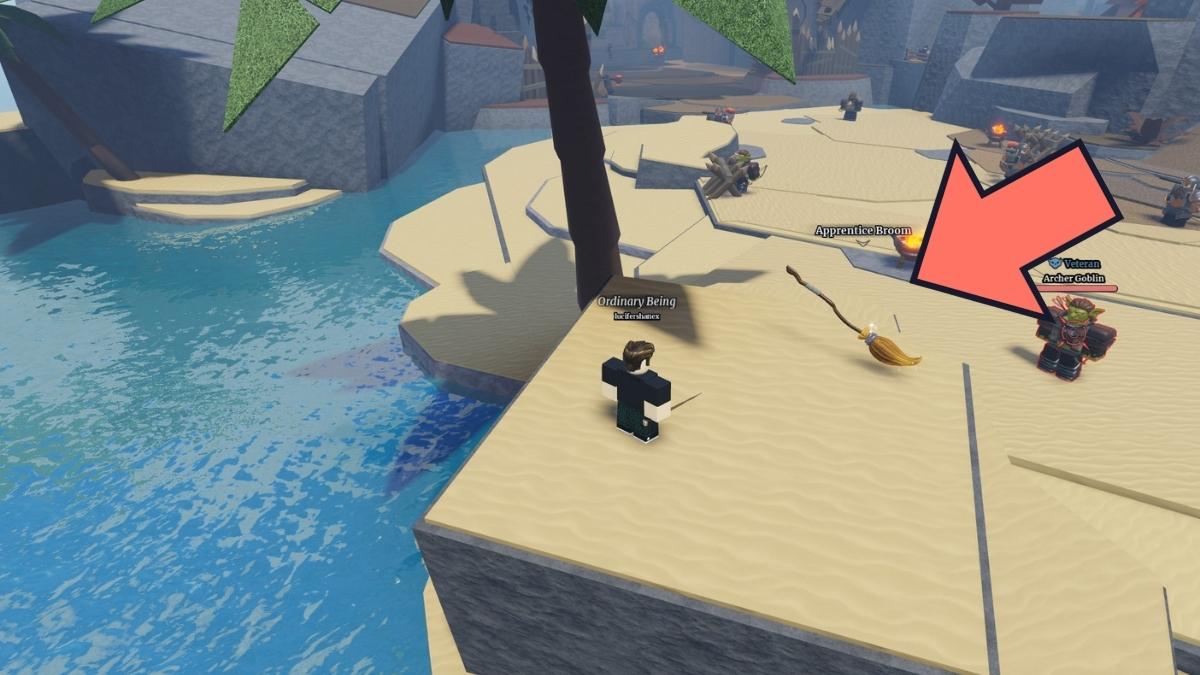 Emplacement du balai d'apprenti dans Wizard Alchemy