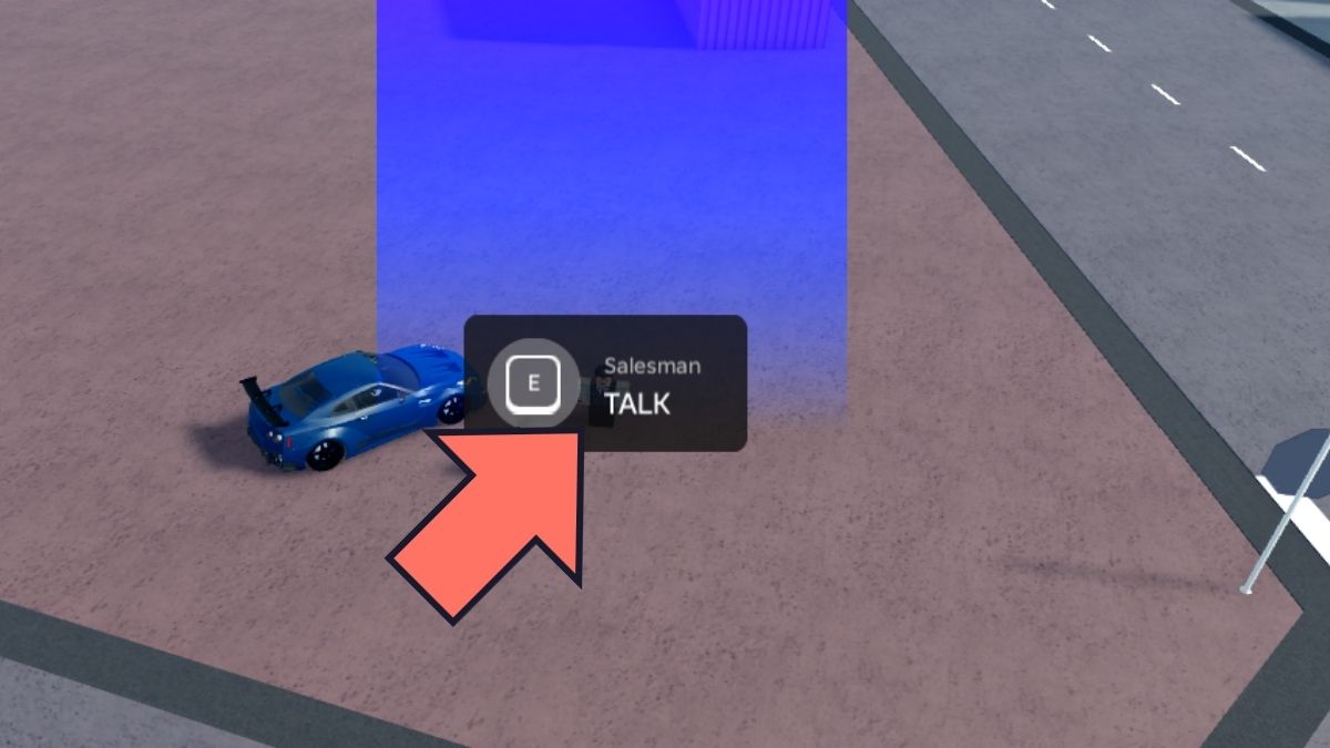 Emplacement du vendeur NPC 2 dans Car Dealership Tycoon