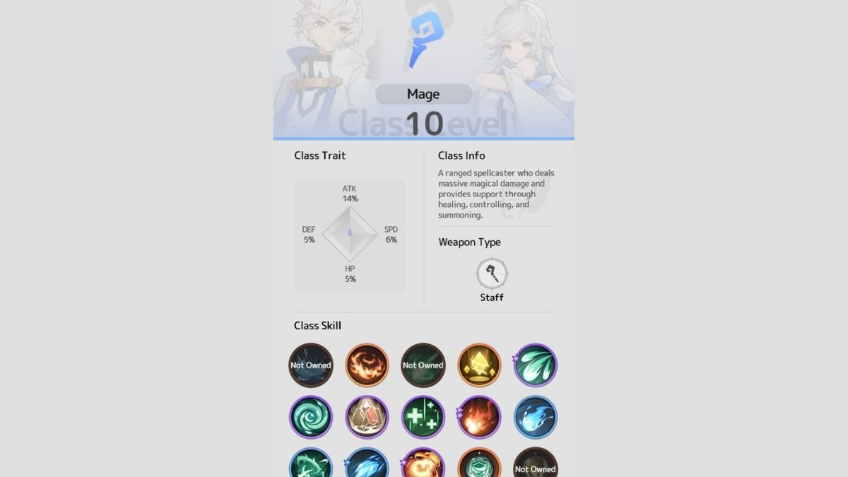 Toutes les compétences de mage dans Sword X Staff