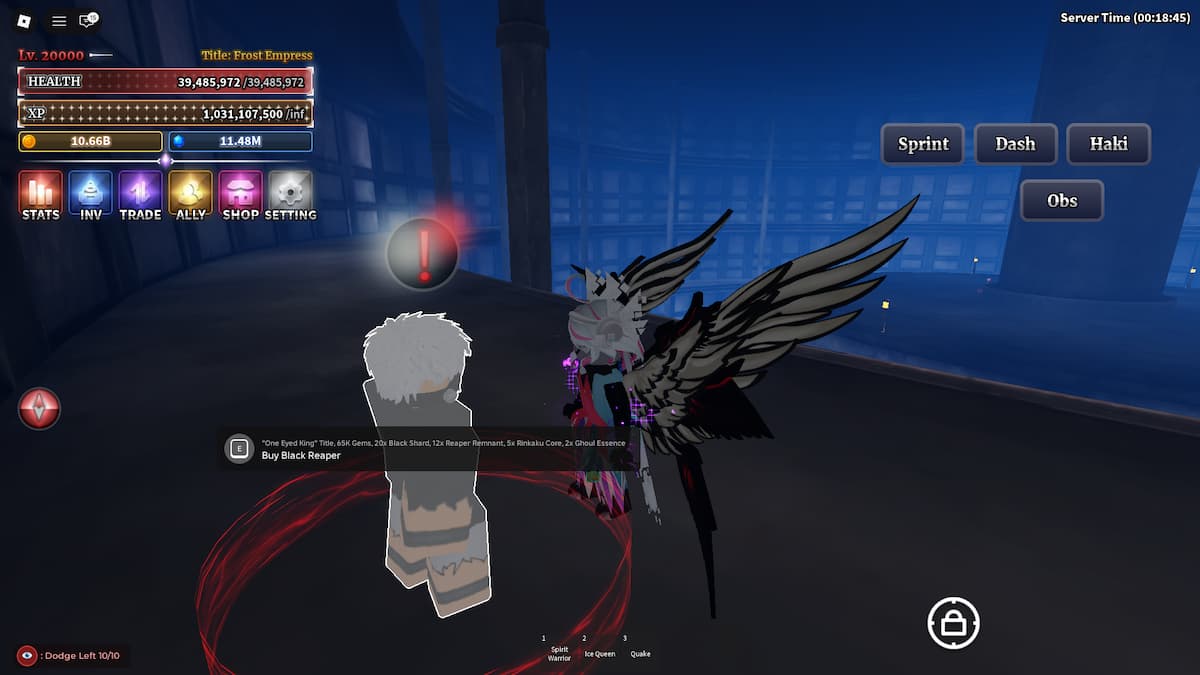 image montrant le PNJ vendeur Black Reaper dans Sailor Piece