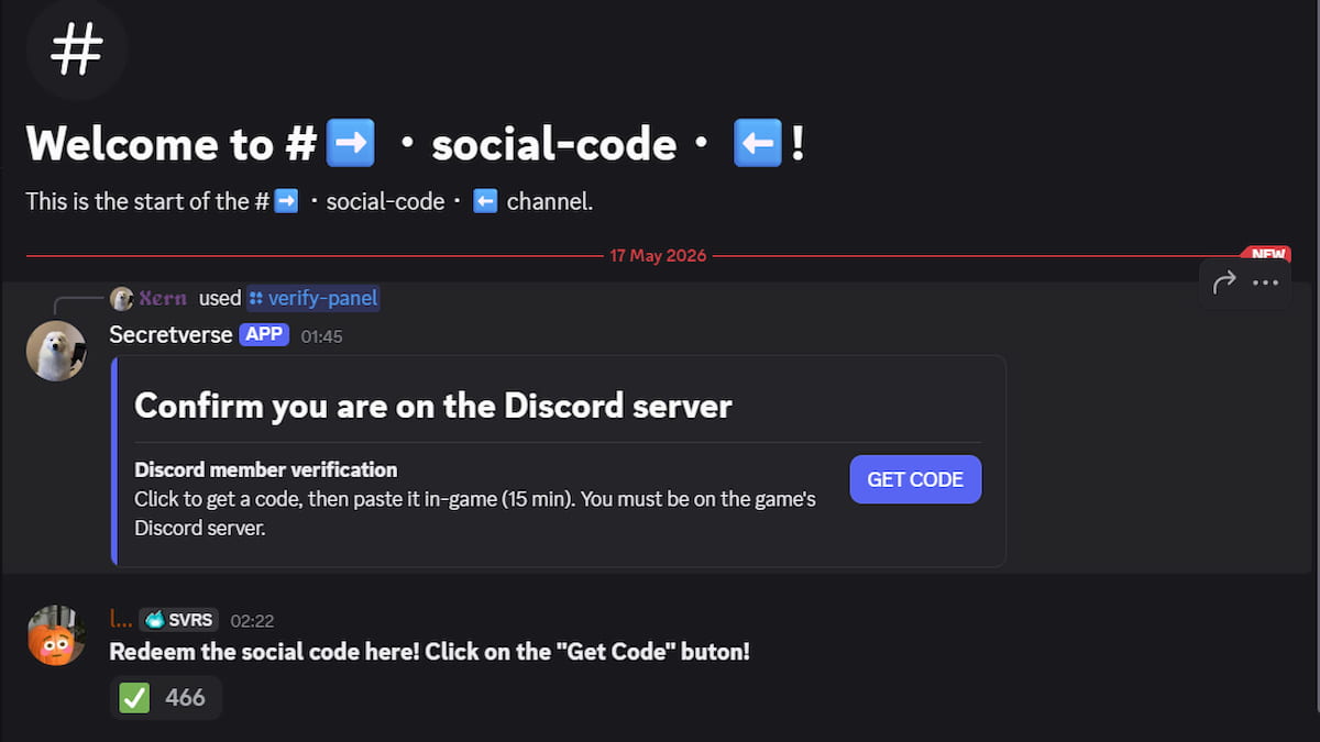 La section du menu Discord du code social pour l'évasion du clavier à vitesse +1