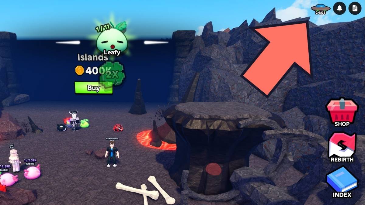 Compte à rebours de l'événement OVNI dans Slime RNG