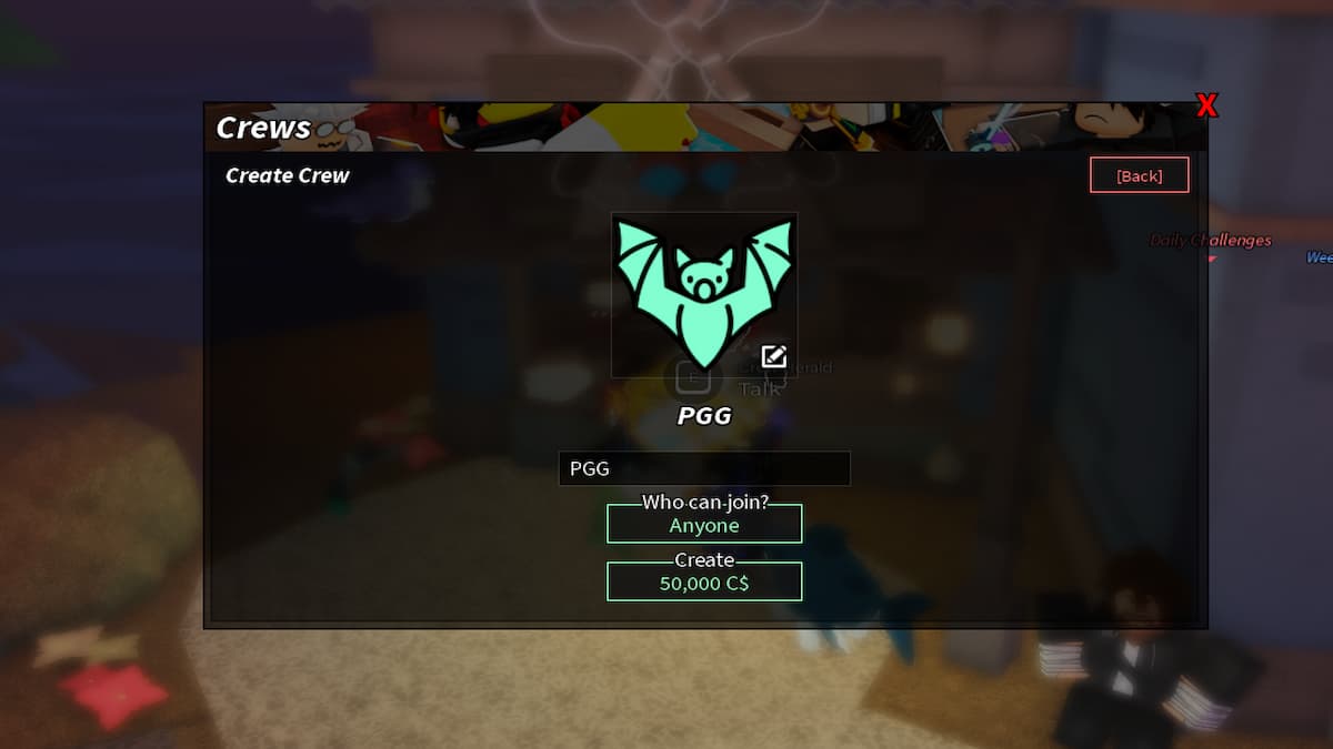 Le menu de personnalisation de Crew House en Fisch