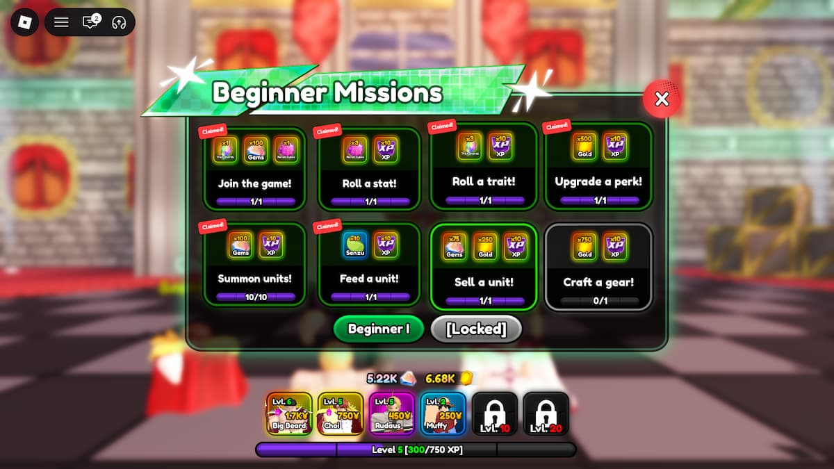 image montrant le menu des missions pour débutants dans Anime Squadron