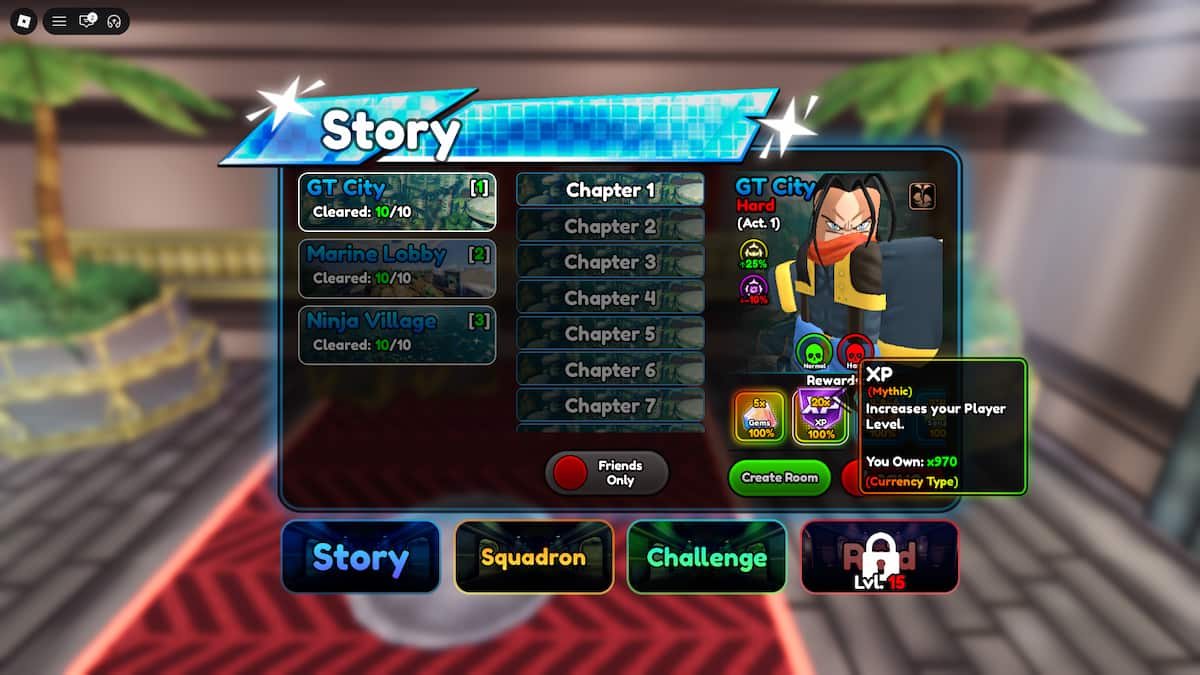 image montrant la ferme Player XP dans Anime Squadron