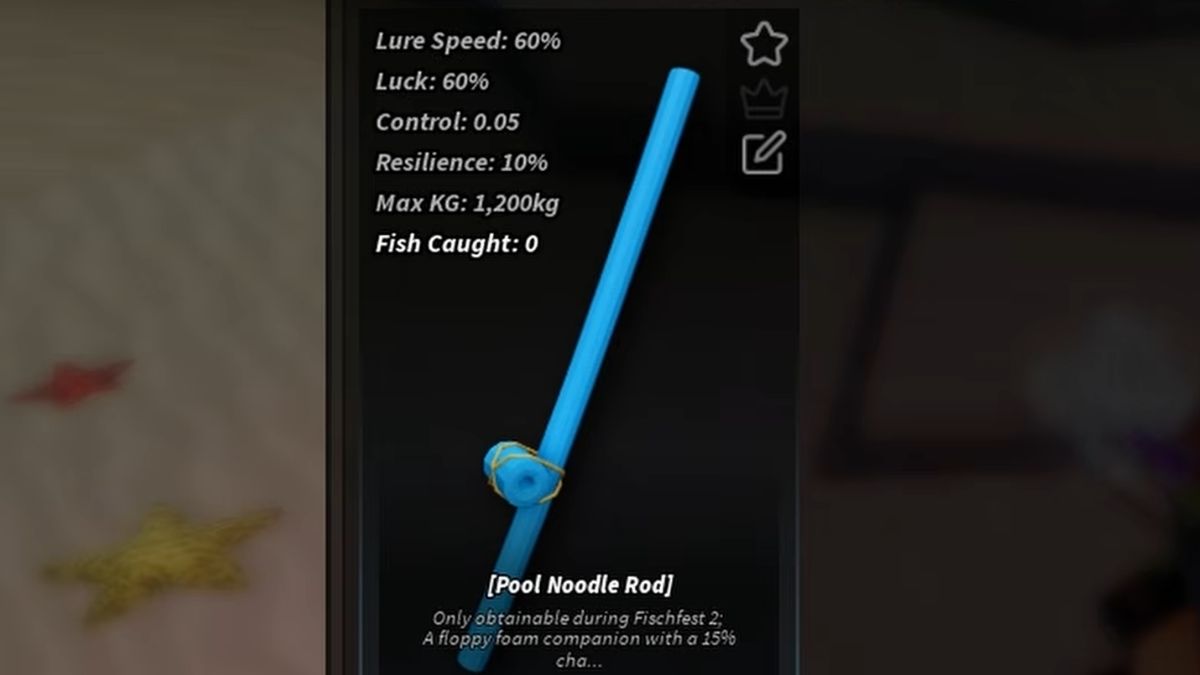 Les stats du Pool Noodle Rod à Fisch