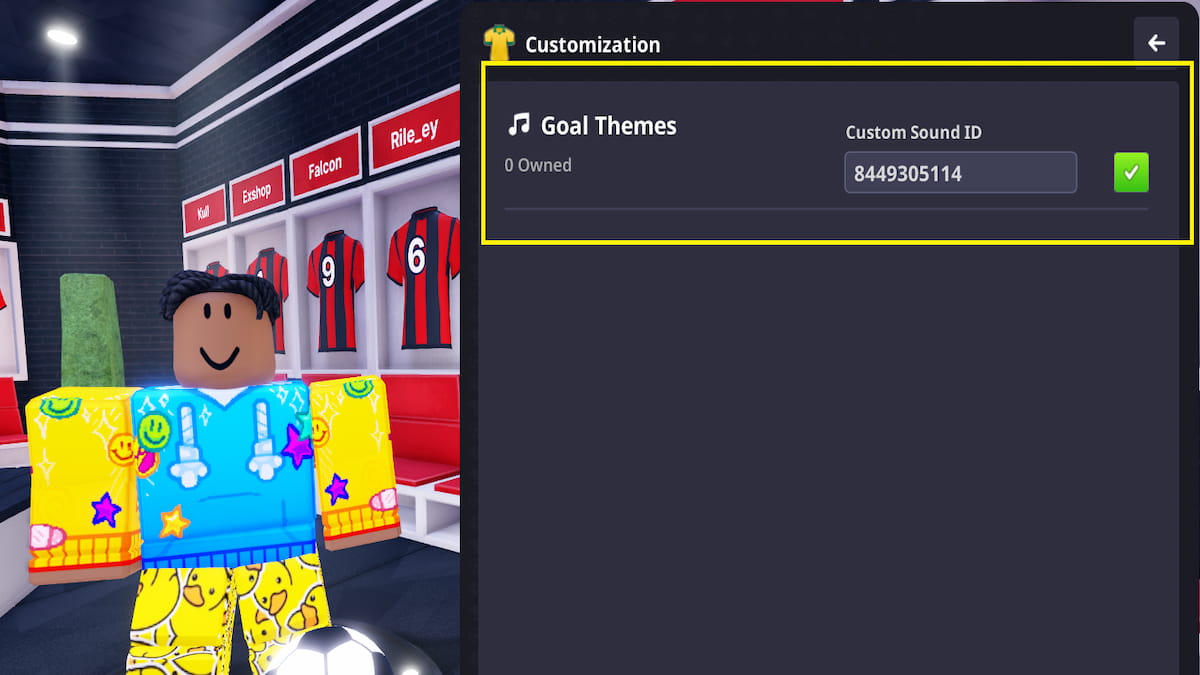 Le menu d'identification personnalisé de Goalsound